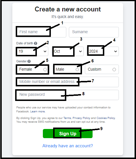Facebook Account Kaise Banaye-3