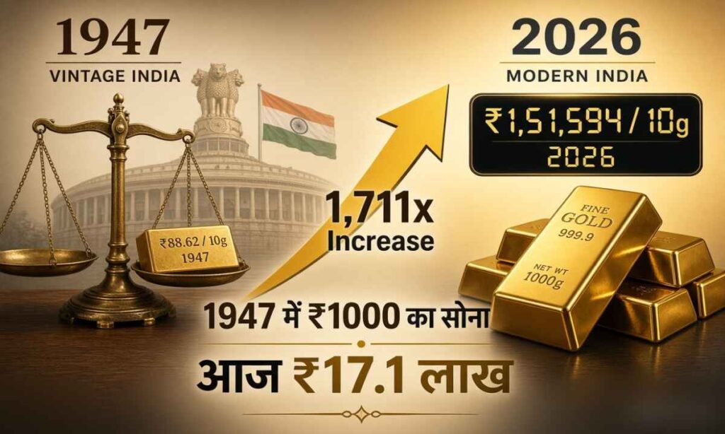 1947 में ₹1000 का सोना आज कितने का होता?
