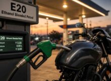 E20 petrol, ethanol blended petrol two wheeler, E20 bike mileage India, Hero MotoCorp ethanol, flex fuel two wheeler, ethanol petrol mileage drop, E20 petrol safe for bikes, two wheeler mileage after E20, Idle Stop Start bike, low rolling resistance tyres motorcycle,